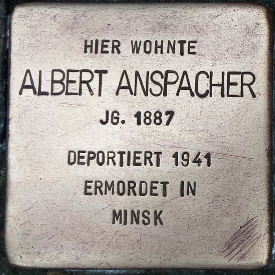 Stolperstein à la mémoire d’Albert Anspacher