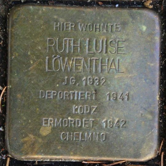 Stolperstein en memoria de Ruth Luise Löwenthal