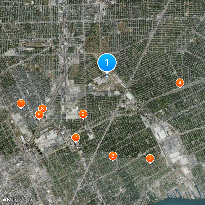 Coleman A. Young International Airport Map