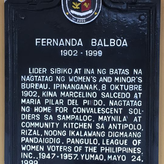 Fernanda Balboa historical marker