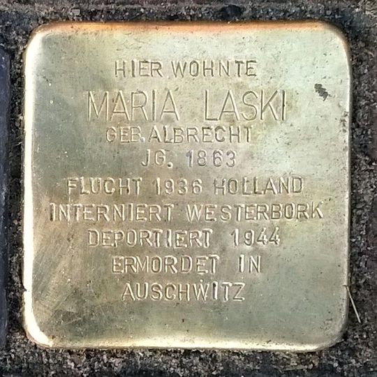 Stolperstein en memoria de Maria Laski