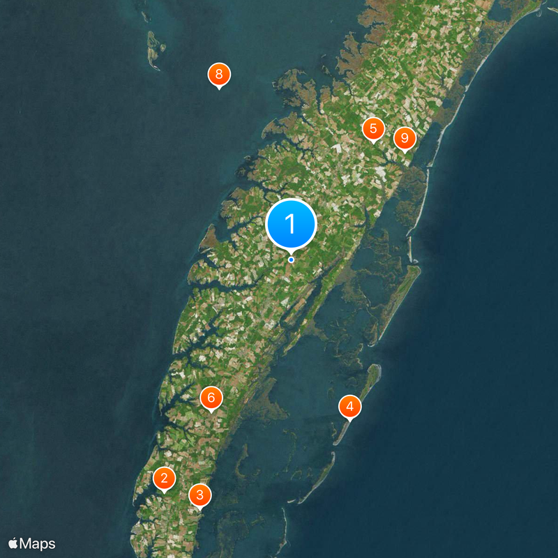 Eastern Shore of Virginia Map