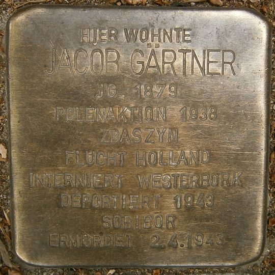 Stolperstein dedicated to Jacob ‚James‘ Gärtner