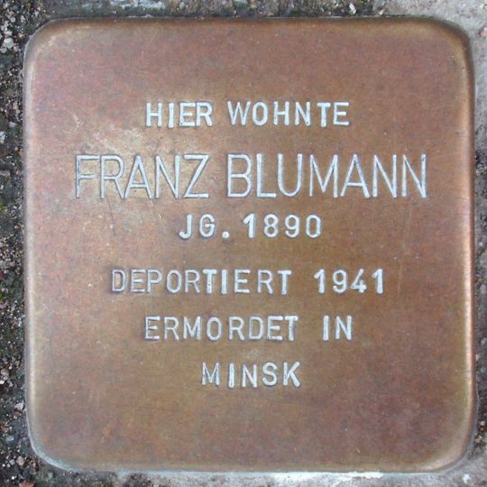 Stolperstein dedicated to Franz Blumann