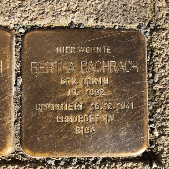 Stolperstein für Bertha Bachrach