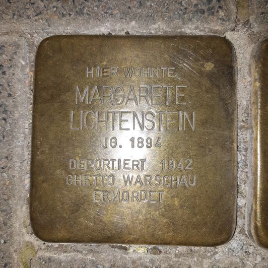 Stolperstein en memoria de Margarete  Lichtenstein