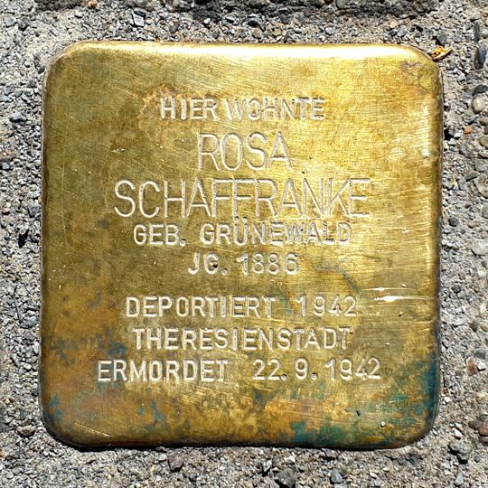 Stolperstein en memoria de Rosa Schaffranke