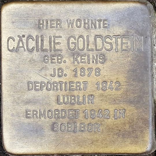 Stolperstein en memoria de Cäcilie Goldstein geb. Keins