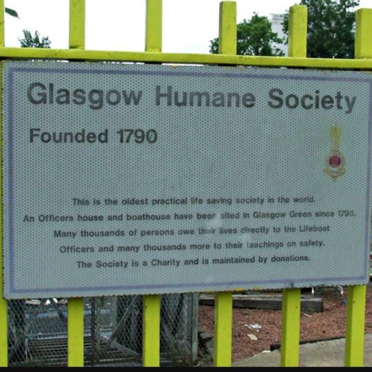Commemorative plaque to the Glasgow Humane Society