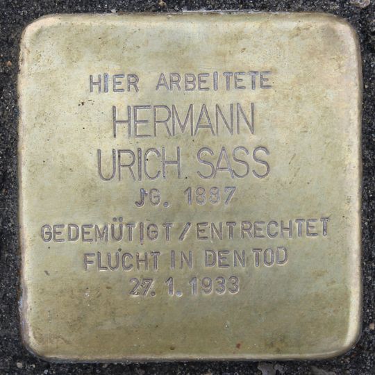 Stolperstein für Hermann Urich Sass