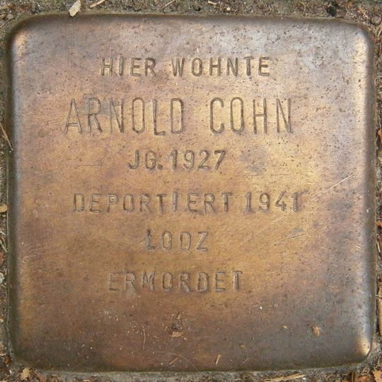 Stolperstein dedicated to Arnold Cohn