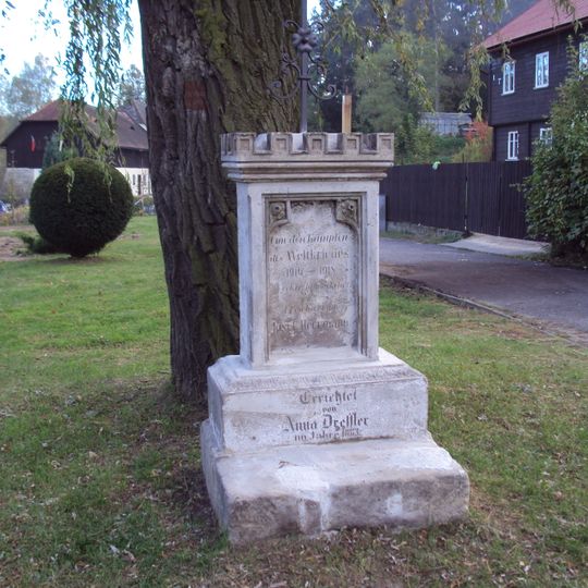 World War I memorial cross in Hamr na Jezeře
