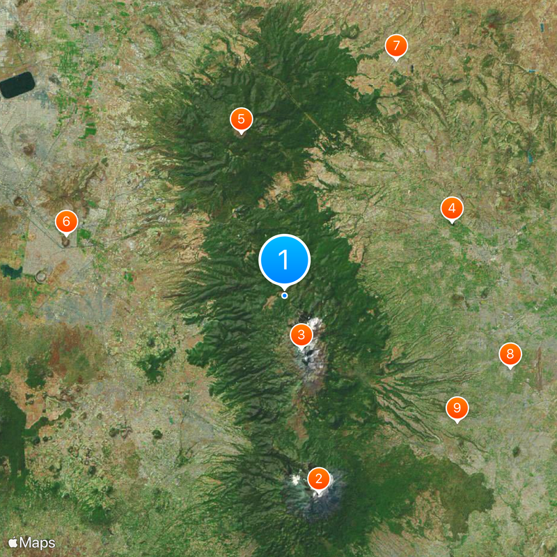 Iztaccíhuatl–Popocatépetl National Park Map
