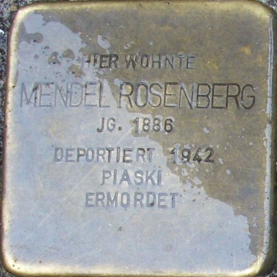 Stolperstein en memoria de Mendel Rosenberg