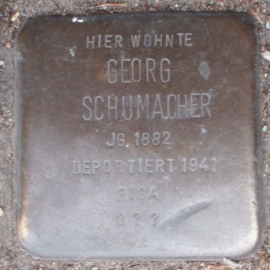 Stolperstein dedicated to Georg Schumacher