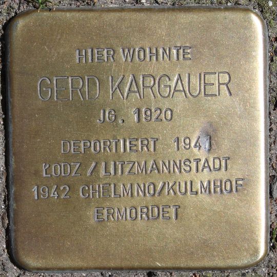 Stolperstein dedicated to Gerd Kargauer