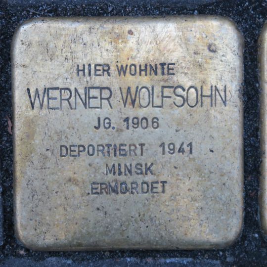 Stolperstein dedicated to Werner Wolfsohn