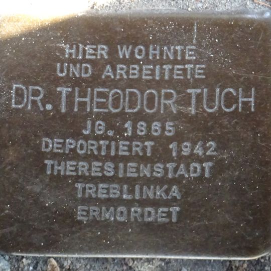 Stolperstein à la mémoire de Theodor Tuch