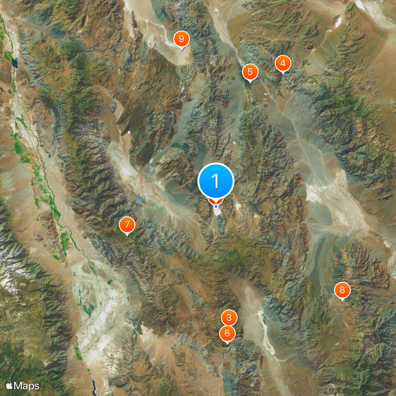 Racetrack Playa Mapa