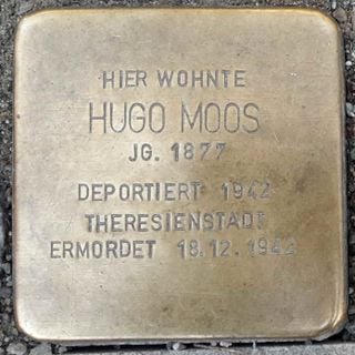 Stolperstein dedicated to Hugo Moos