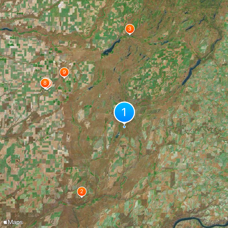 Area code 509 Map