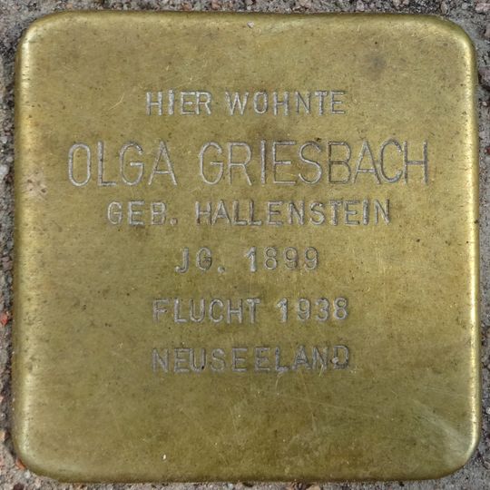 Stolperstein dedicated to Olga Griesbach