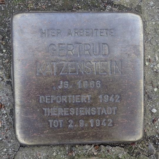 Stolperstein dedicated to Gertrud Katzenstein