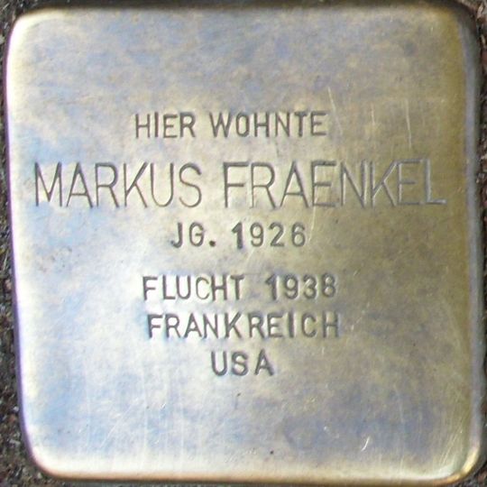 Stolperstein en memoria de Markus Fraenkel