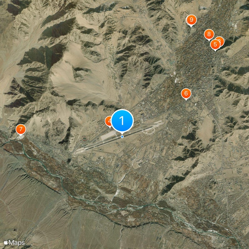 Kushok Bakula Rimpochee Airport Map