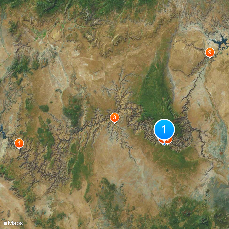 Nationaal Park Grand Canyon Kaart