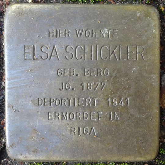 Stolperstein dedicated to Elsa Schickler