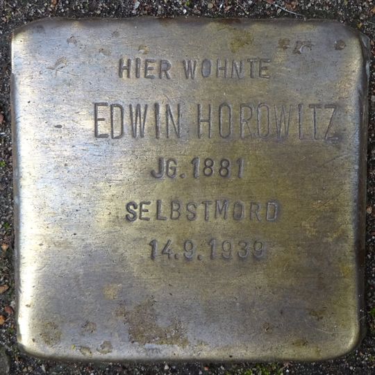 Stolperstein dedicated to Edwin Horowitz