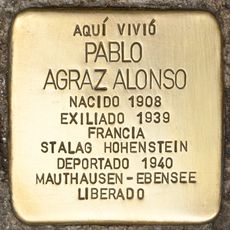 Stolperstein dedicated to Pablo Agraz Alonso