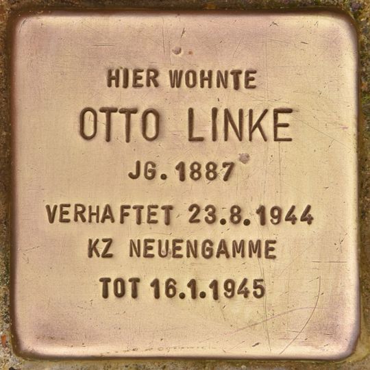 Stolperstein dedicated to Otto Linke