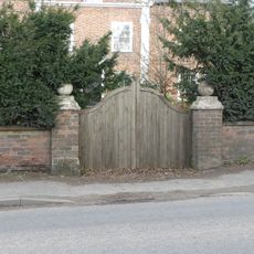 Garden walls and gate piers to Rode Street House