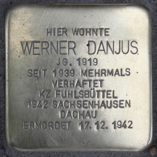 Stolperstein dedicated to Werner Danjus