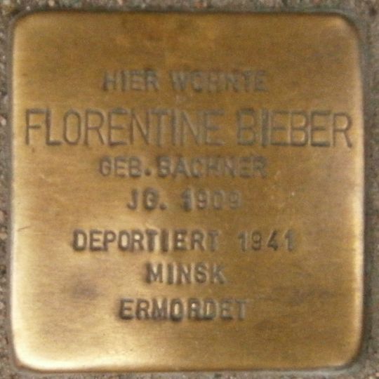 Stolperstein dedicated to Florentine Bieber