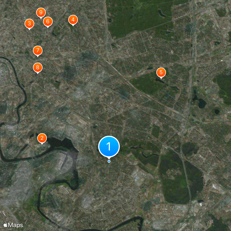 Południowo-wschodni okręg administracyjny Moskwy Mapa