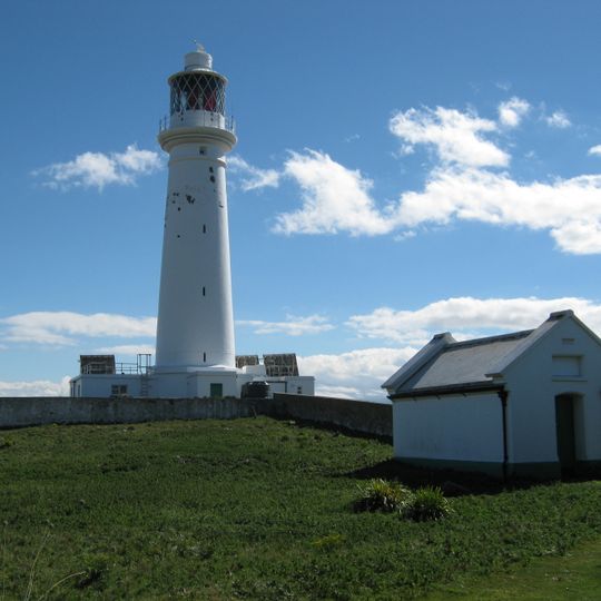 Oil Store and enclosure walls at Flatholm Lighthouse