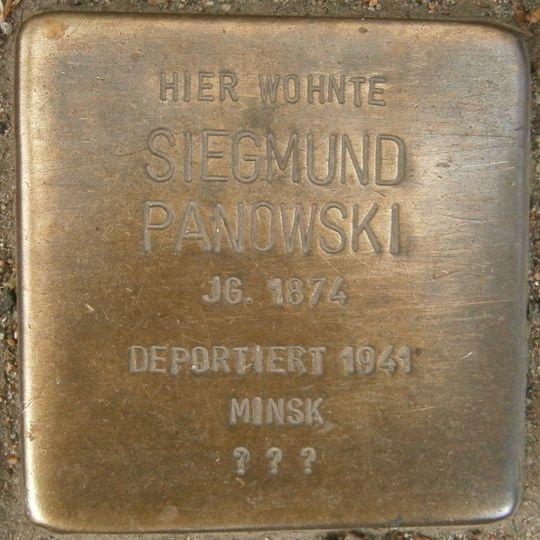 Stolperstein dedicated to Siegmund Panowski