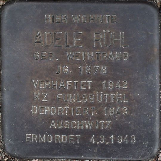 Stolperstein en memoria de Adele Rühl