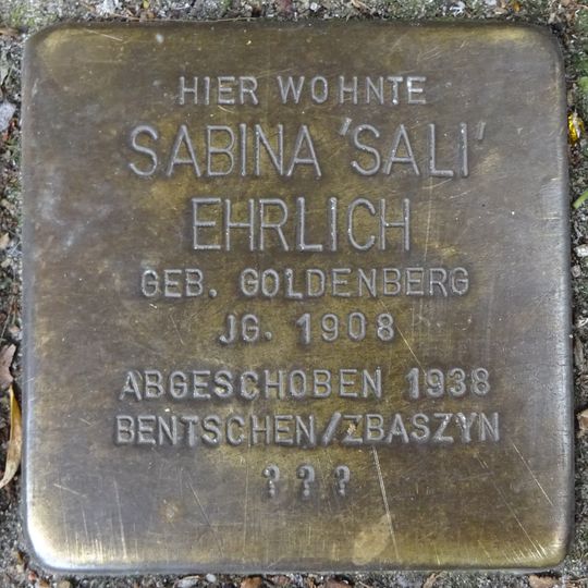 Stolperstein en memoria de Sabina ‚Sali‘ Ehrlich
