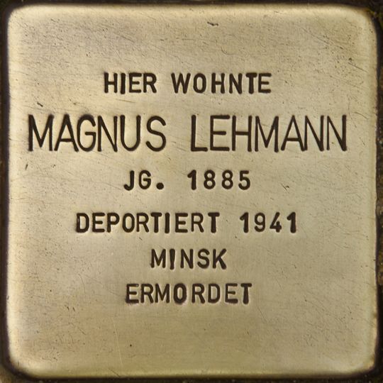 Stolperstein dedicated to Magnus Lehmann