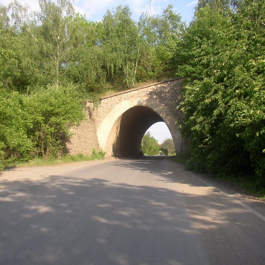 Bridge of railway siding over the Vrapická street in Buštěhrad