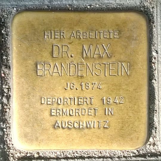 Stolperstein à la mémoire de Max Brandenstein