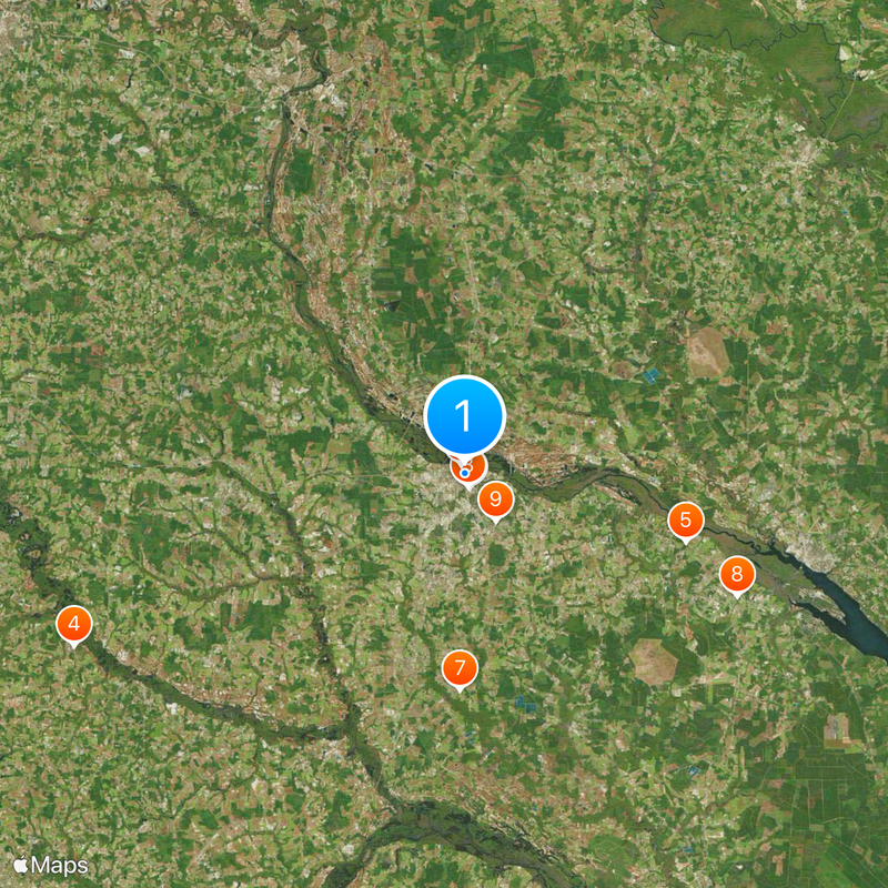 Universidad del Este de Carolina Mapa