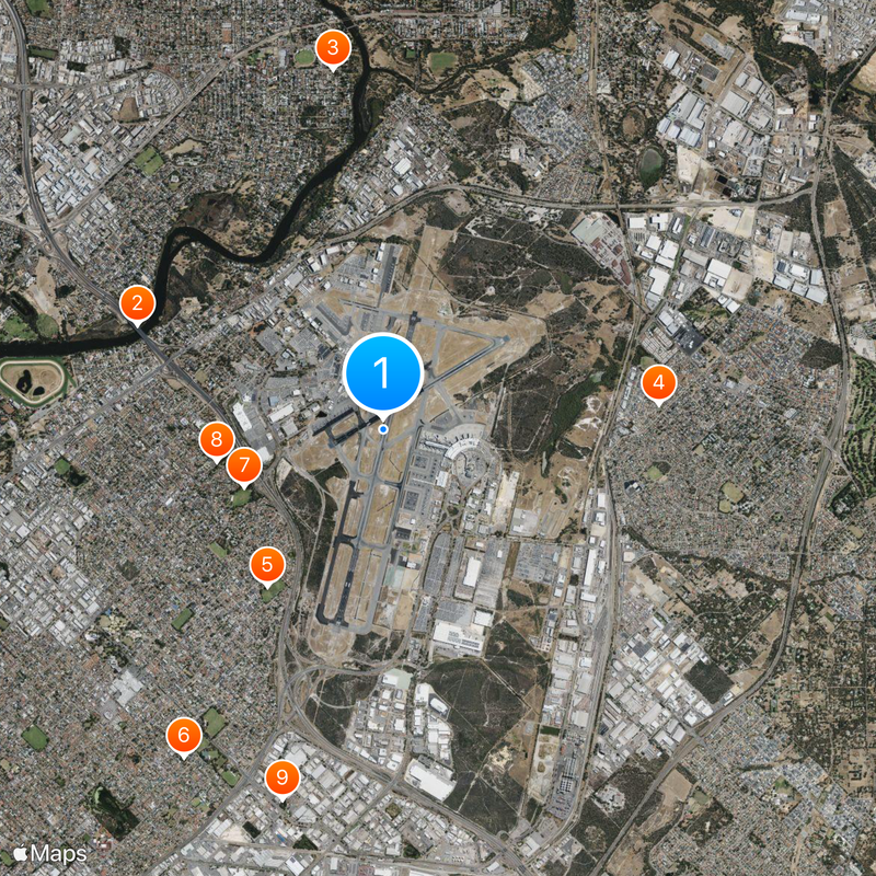 Perth Airport Map