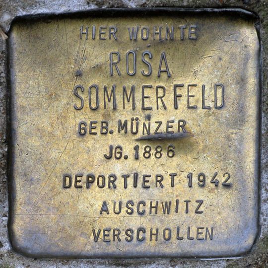Stolperstein dedicated to Rosa Sommerfeld