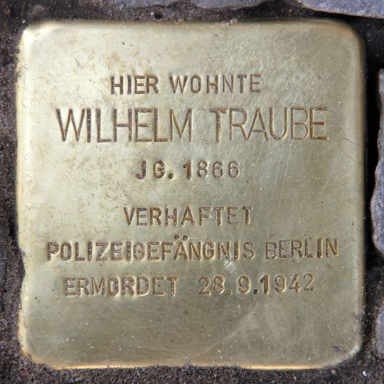 Stolperstein à la mémoire de Wilhelm Traube