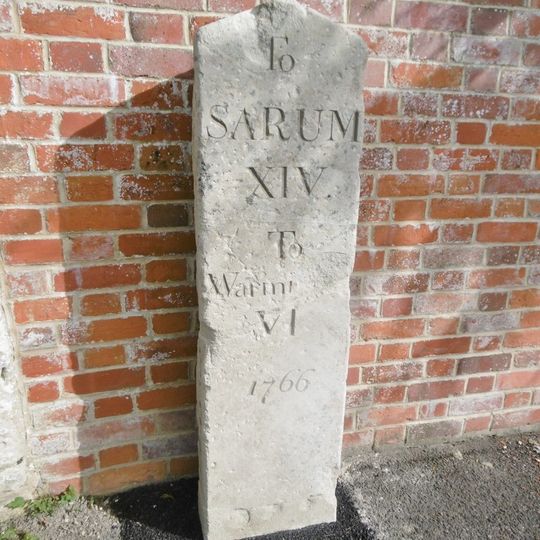 Milestone, High Street, Codford, next to footpath